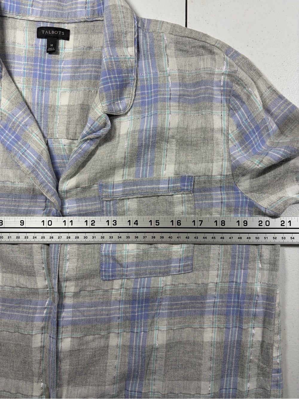 Talbots Flannel Button-Front Plaid Shirt Dress (M) - Picture 2 of 5